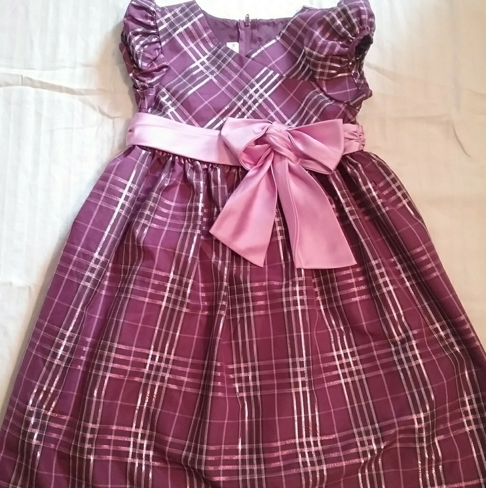 Ashley Ann purple plaid youth girls dress size 6